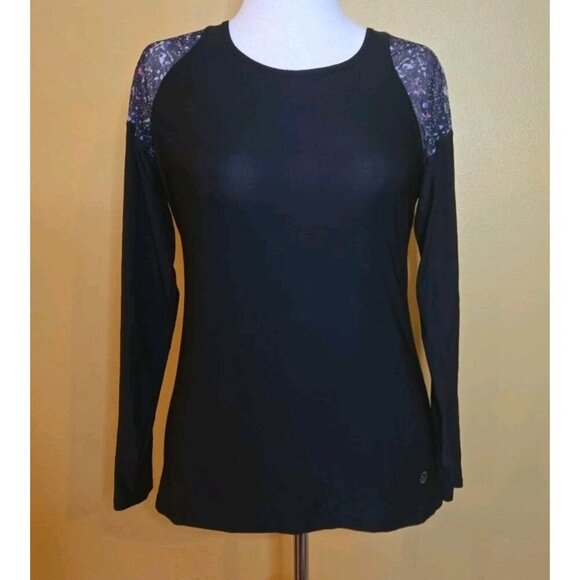 Vogo Athletica Mesh Shoulder Paint Splash Active Long Sleeves Top Large Womens - Picture 1 of 7